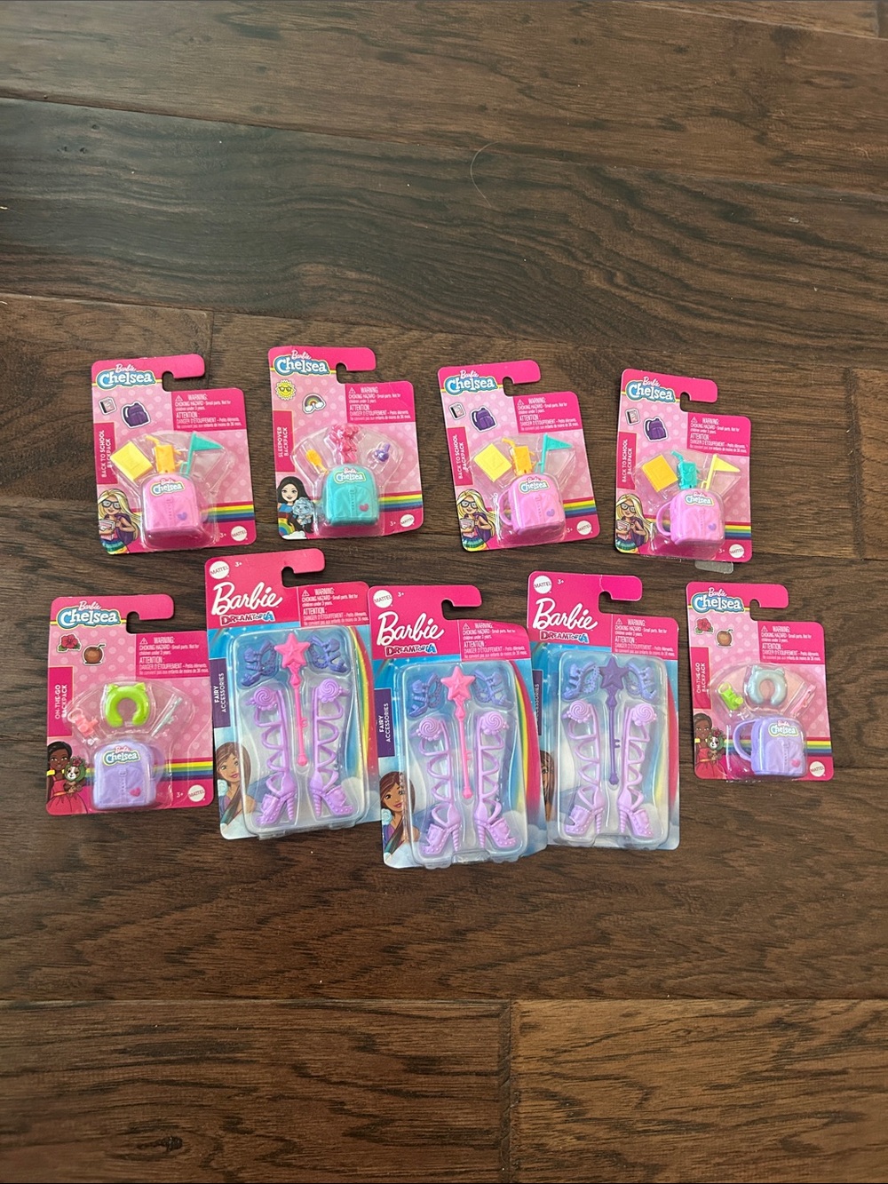 NEW Barbie Chelsea and Barbie Dreamtopia accessory packs set of 8